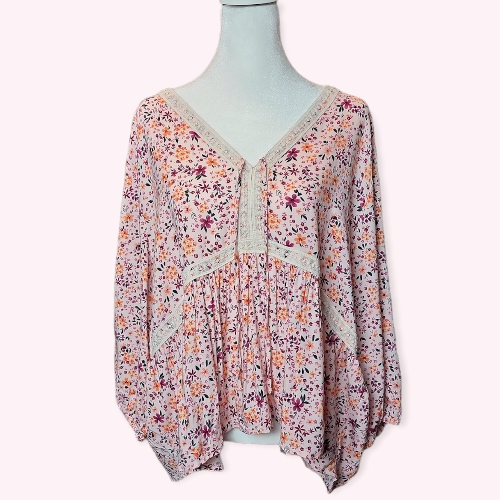 Crochet Lace Floral Blouse